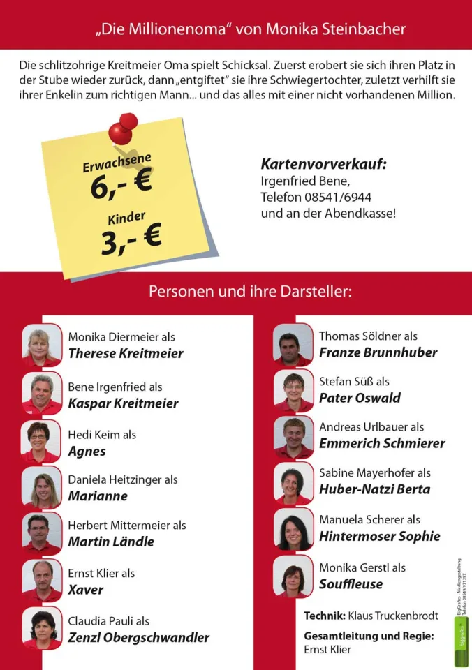 Die Millionen Oma – Flyer