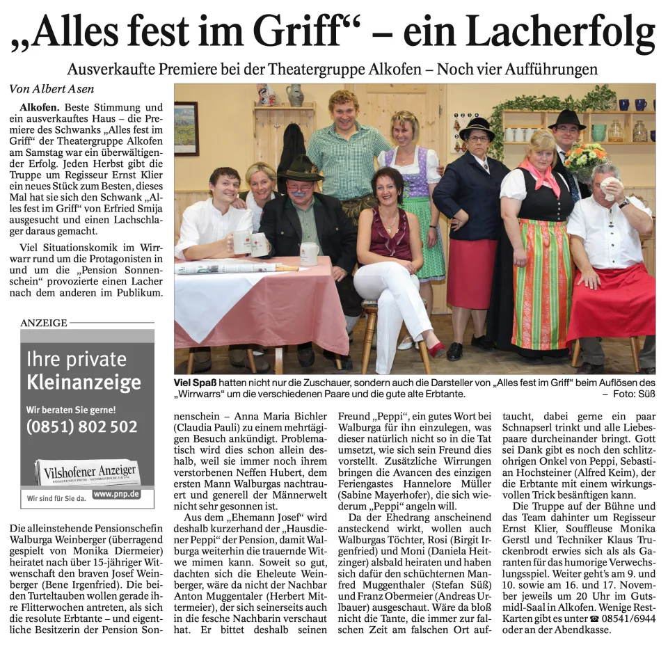 Alles fest im Griff – Zeitungsbericht
